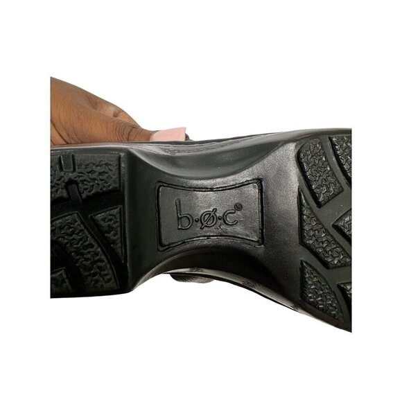 Born BOC Brown Bronze Leather Cushioned Padded Slip-On Clogs Comfort Shoes - Picture 9 of 12